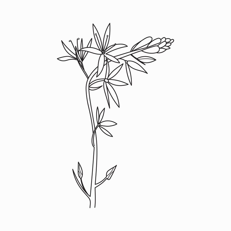 Malbuch Handgezeichnete Schwarz-Weiß-Kinder Blumen Sommer