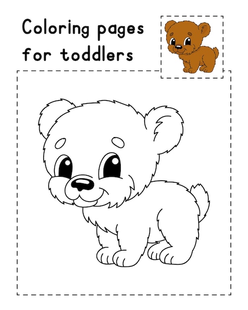 Malbuchseite für kinder zeichentrickfigur