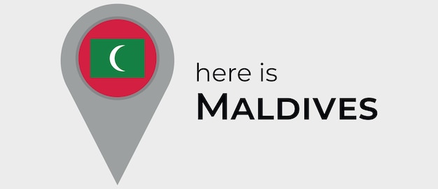 Malediven-kartenmarkierungssymbol hier ist malediven-vektorillustration