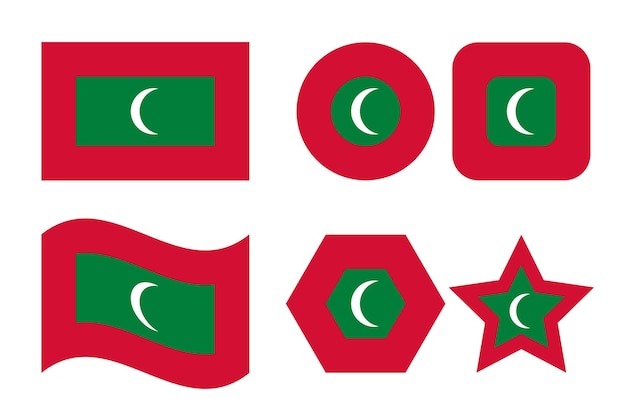 Malediven kennzeichnen einfache Illustration für Unabhängigkeitstag oder Wahlen. Einfaches Symbol für das Web