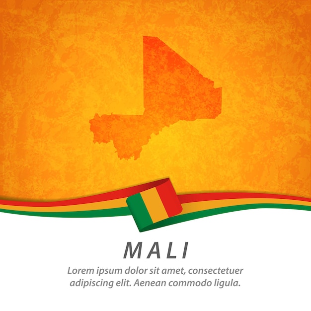 Mali Flagge mit zentraler Karte