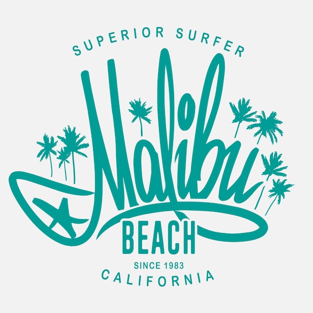 Malibu-surf-typografie-vektor-t-shirt-druckdesign