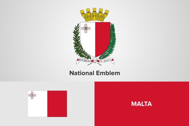 Malta national emblem flag vorlage