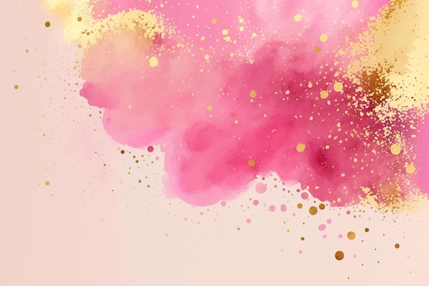Malvenfarbener flüssiger aquarellhintergrund mit goldenen glitzerlinien pastellvioletter marmor-alkohol-tinten-zeichnungseffekt vektor-illustration der abstrakten stilvollen flüssigen kunst-amethyst-kulisse
