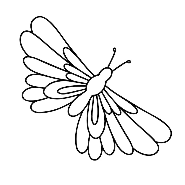 Malvorlage Schmetterling - Ausmalbilder. Vektorskizzenillustration für Kinderkreativität