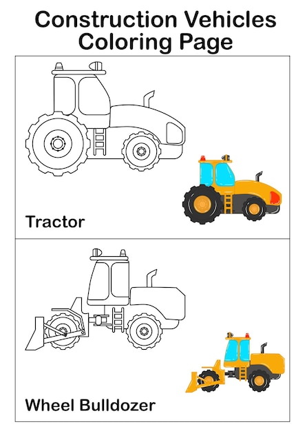 Vektor malvorlagen baufahrzeuge