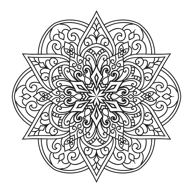 Malvorlagen für erwachsene mandala.handgezeichnete illustration.ornament-design zum ausmalen