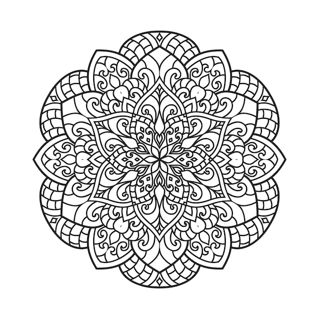 Malvorlagen für erwachsene mandala.handgezeichnete illustration.ornament-design zum ausmalen