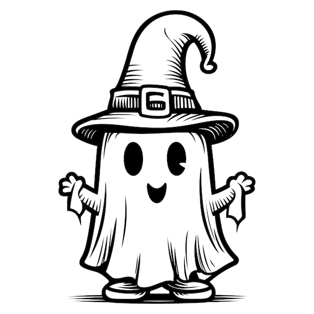 Malvorlagen im geister-halloween-stil für kinder  Premium-Vektor