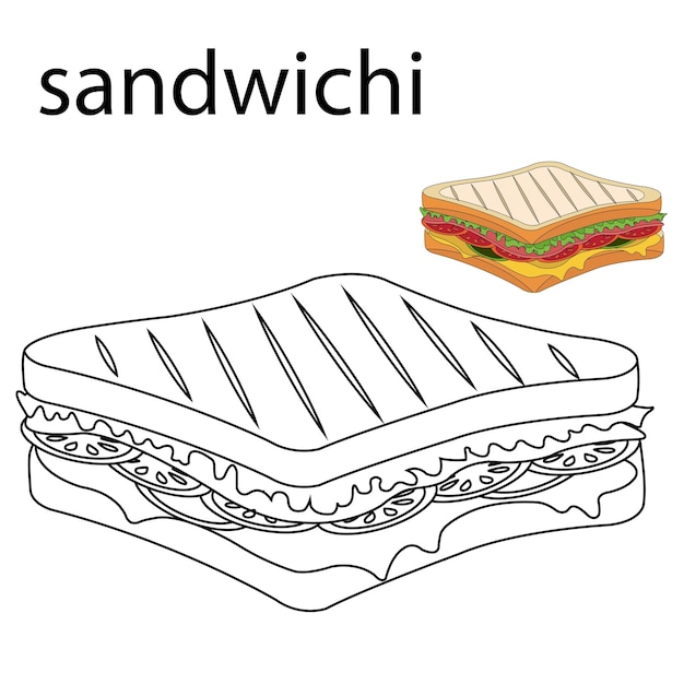 Vektor malvorlagen sandwichi