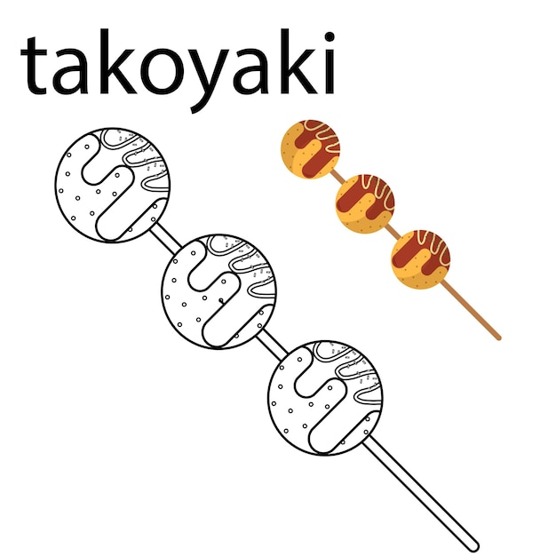 Vektor malvorlagen takoyaki
