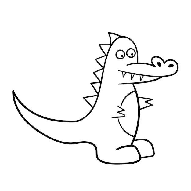 Malvorlagen Tiere Kleiner süßer Alligator lächelt Cartoon-Krokodil