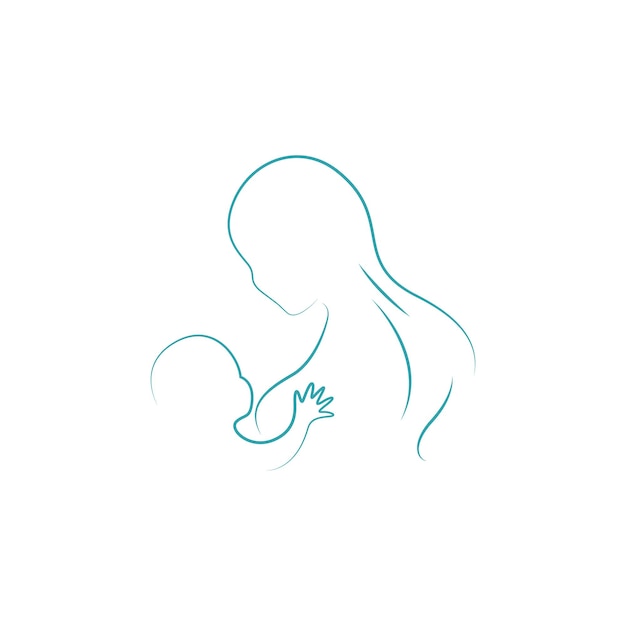 Mama baby mama mutter stillen laktation logo vektor illustration design