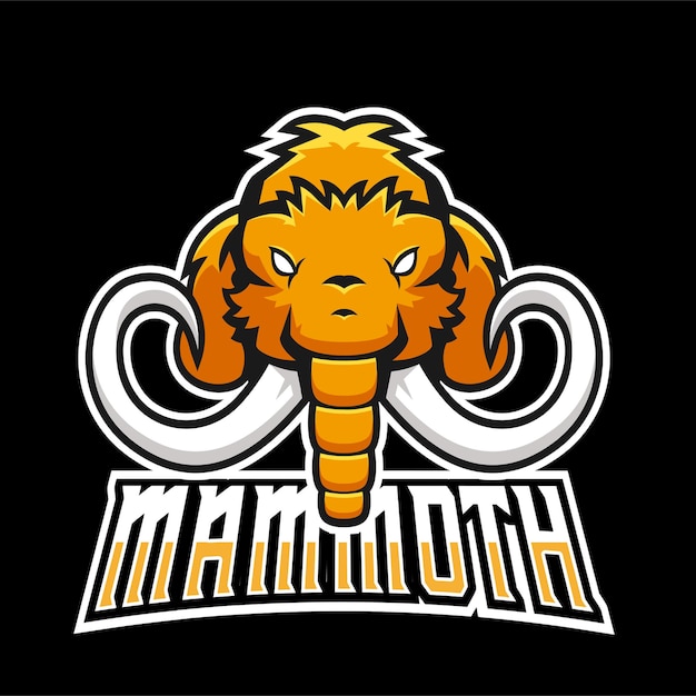 Vektor mammut-sport- und esport-gaming-maskottchen-logo