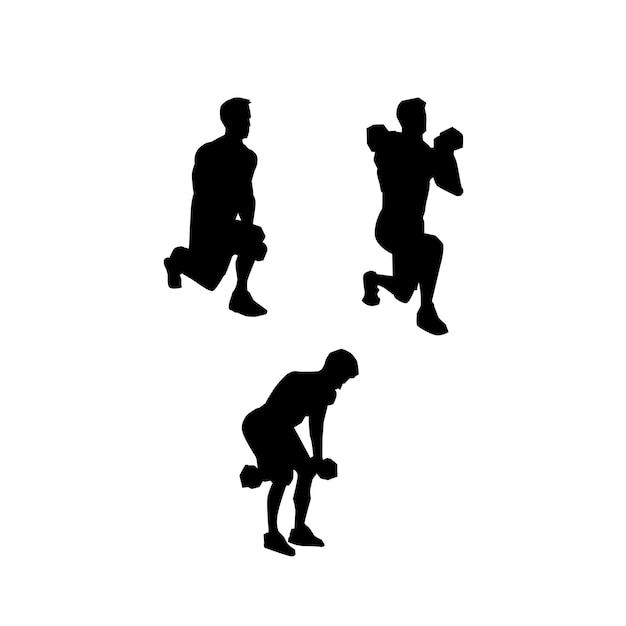 Man lifting gym hanteln silhouette