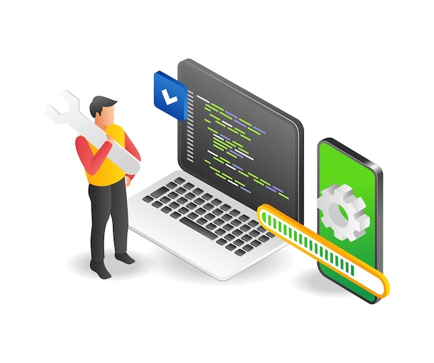Man pflegt die Programmsprache, um die App zu aktualisieren