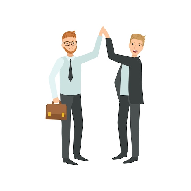 Manager, die high-five-teamwork-illustration geben