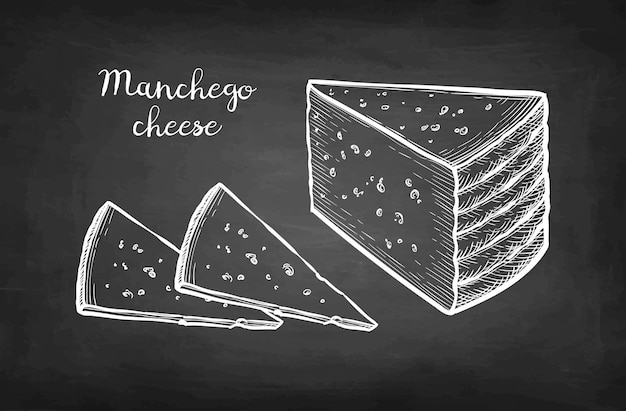 Manchego-käseskizze mit kreide