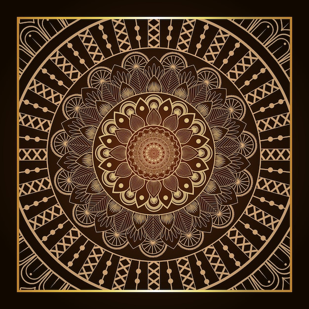 Mandal hintergrund mit goldenem mandala