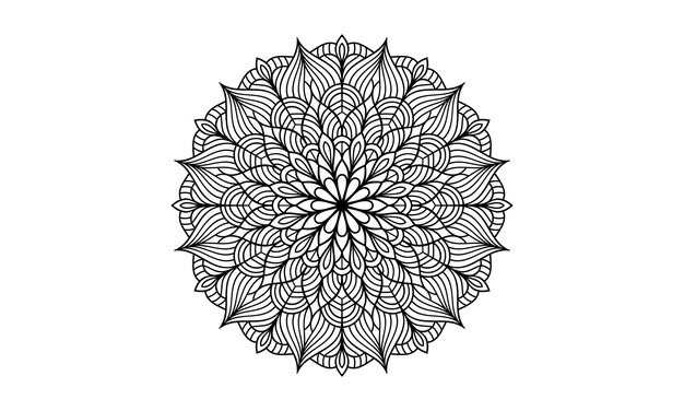 Vektor mandala-blumen-malseite für kdp interior