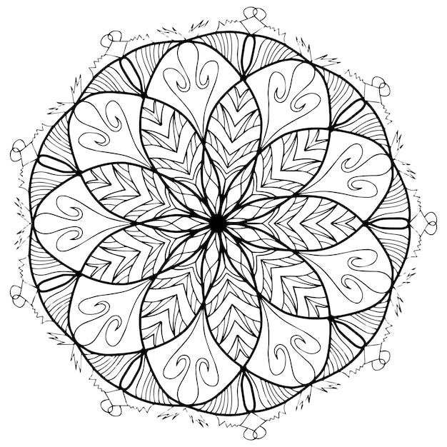 Mandala-blumenfarbtonvektor für erwachsene