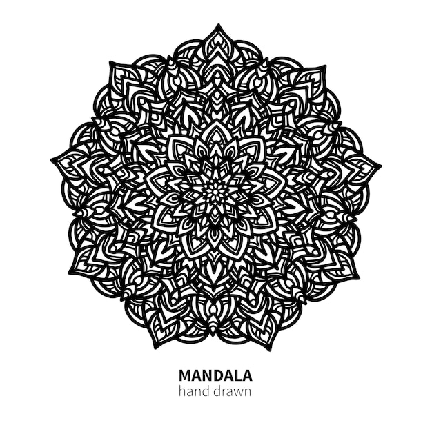 Mandala-Blumenzeichnung