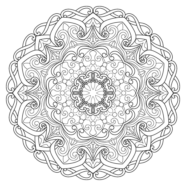 Mandala-Design im linearen Stil