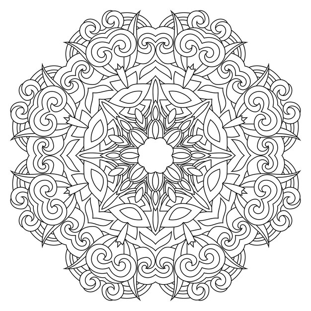 Mandala-Design im linearen Stil