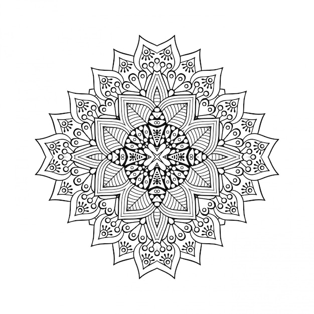 Mandala Design. Lineart, dekorative Elemente