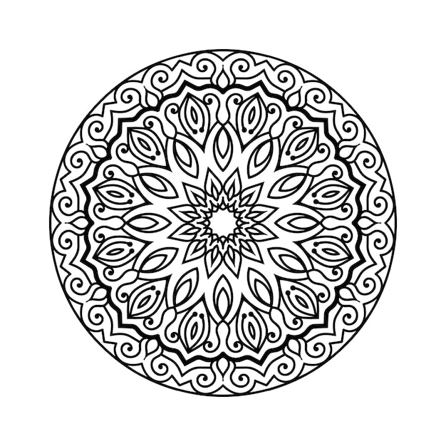 Mandala-design-vorlage mit weißem hintergrund