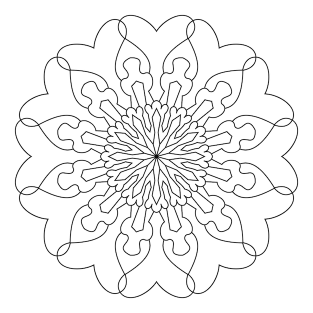 Mandala-design zum färben von seiten dekoratives rundes ornament anti-stress-therapie-muster yoga-logo