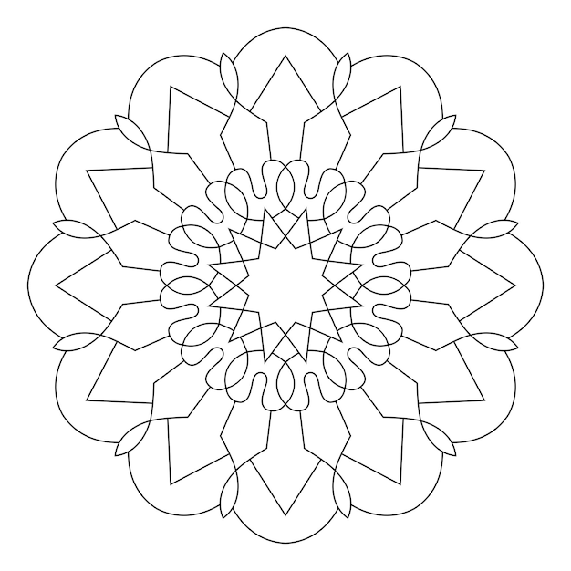 Mandala-design zum färben von seiten dekoratives rundes ornament antistress-therapiemuster yoga-logo