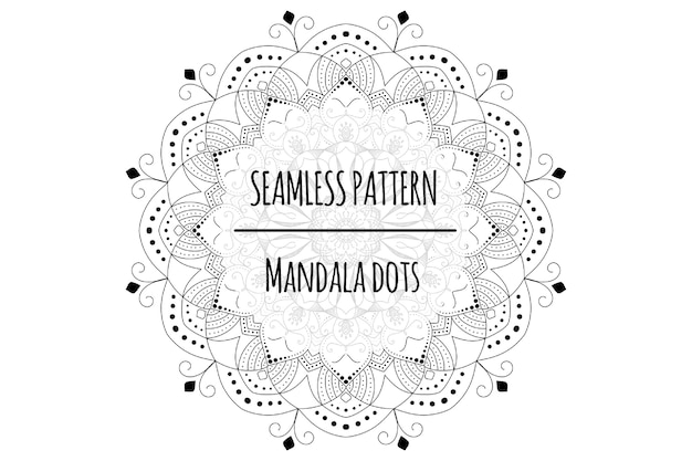 Mandala dots seamless patern