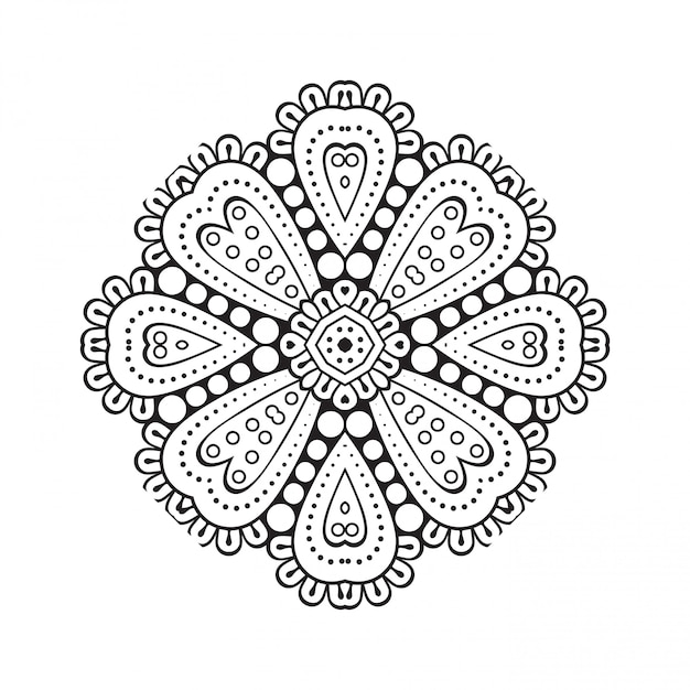 Mandala. einfache linie, dekoratives element zum färben.