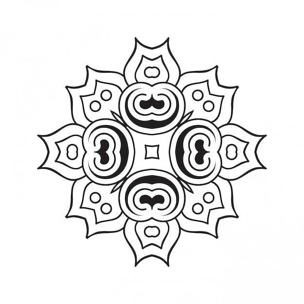 Mandala. einfache linie, dekoratives element zum färben.