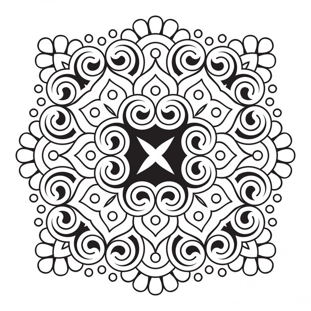 Mandala. Einfache Linie, dekoratives Element zum Färben.