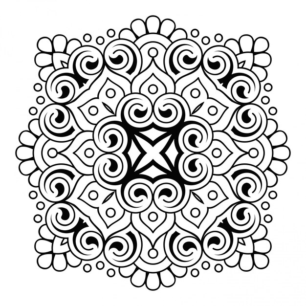 Mandala. Einfache Linie, dekoratives Element zum Färben.
