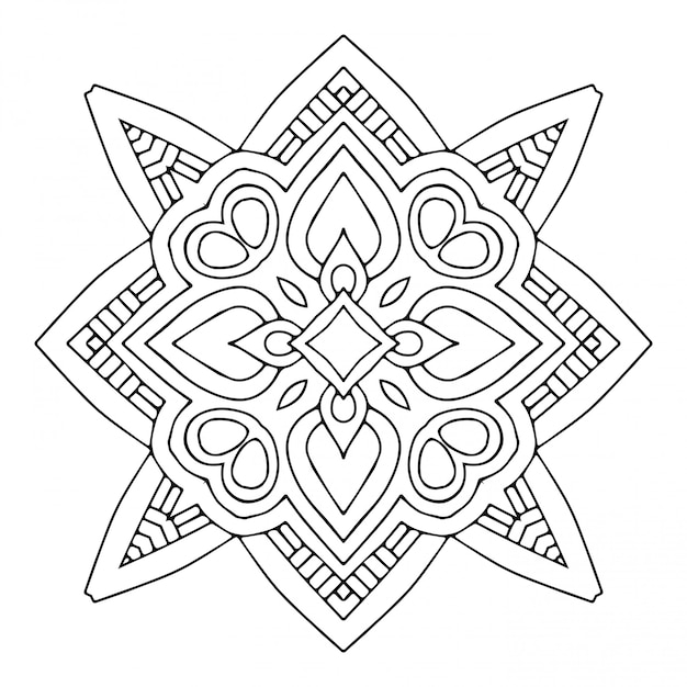 Mandala. einfache linie, dekoratives element zum färben.