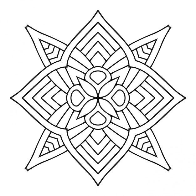 Mandala. Einfaches lineares, dekoratives Element.
