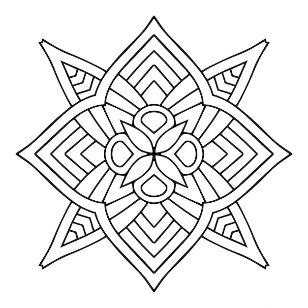 Mandala. einfaches lineares, dekoratives element.