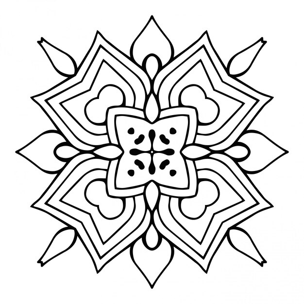 Mandala. Einfaches lineares, dekoratives Element.