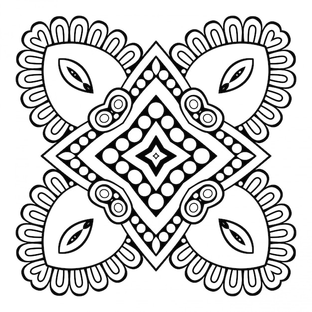 Mandala. Einfaches lineares, dekoratives Element.