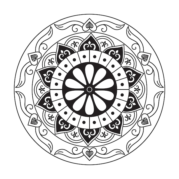 Mandala-elemente für schwarzes ampere-weiß im vektorillustrations-grafikvektor