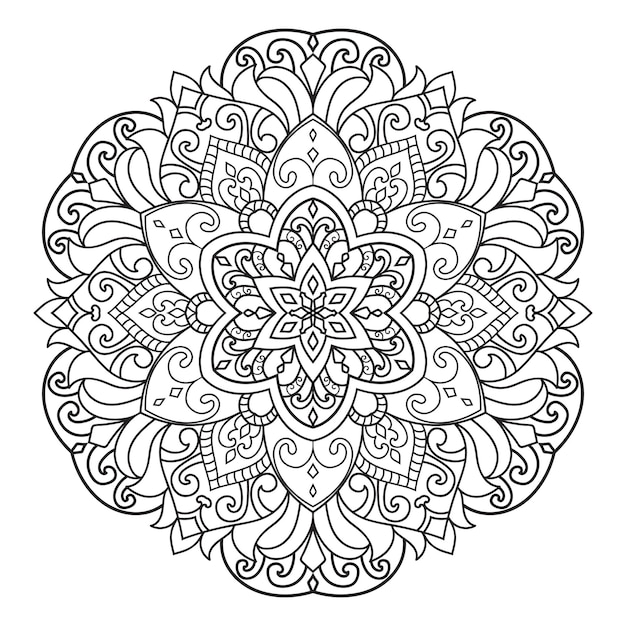 Mandala für malbuch. dekorative runde verzierung. anti-stress-therapiemuster.