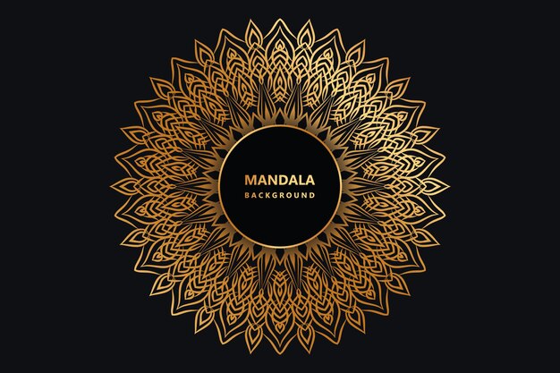 Mandala Hintergrund goldfarbenes Design eps