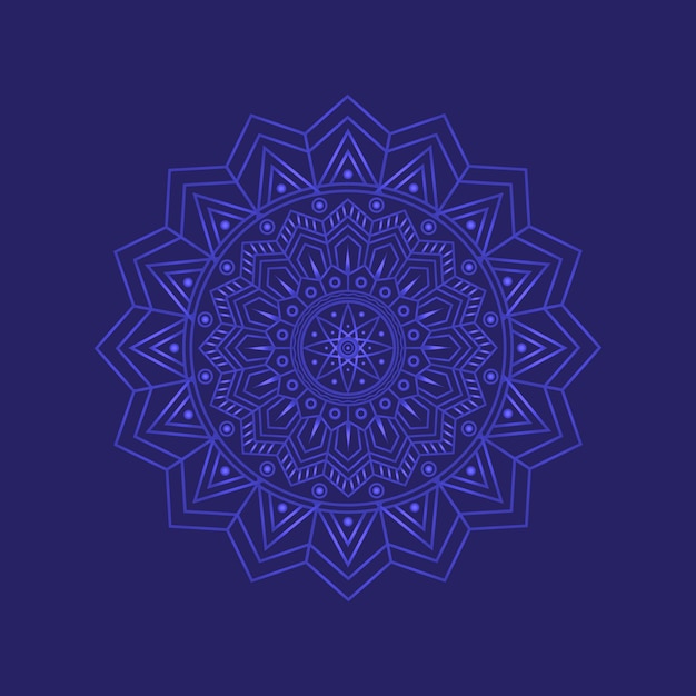 Mandala-illustration auf blauem hintergrund premium-vektor