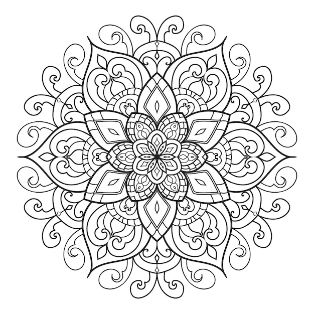 Mandala-illustration. blumenornamente für malbuch.