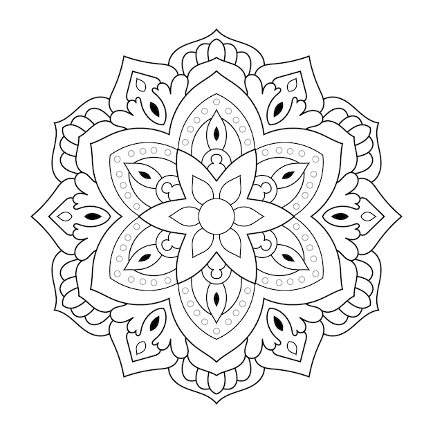 Mandala-illustration mit detailliertem zierlinienmuster