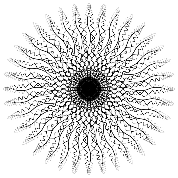 Mandala in Form von Schneeflocken, Vektorkomplex abstrakte geometrische Figur
