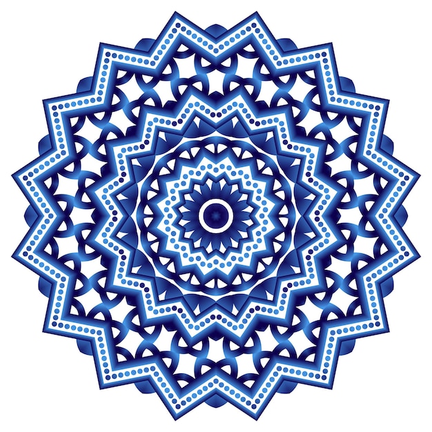 Vektor mandala indischer antistress-medaillon abstrakte islamische blume arabische henna-design yoga-symbol weißer hintergrund vektor-illustration